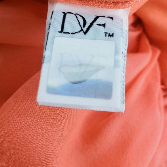 DVF Diane Von Furstenberg Asti Short Silk Chiffon Dress Coral - Picture 11 of 16